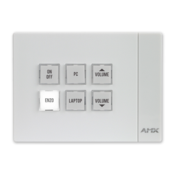 AMX MKP-106L-WH - Massio 6-Button Ethernet Keypad  Landscape  White